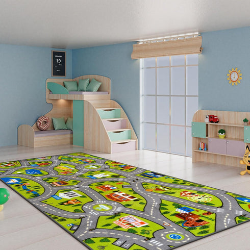 60" 32"Ultra STARUIA Kids Carpet Playmat Rug, x Non-Slip Car Rug Play Mat Learn and Have Fun Educational City Road Car