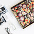 Counter Spsyrine Decorative Serving Tray with Handles, Black Lacquered Coffee Table Tray for Ottoman, Rectangle