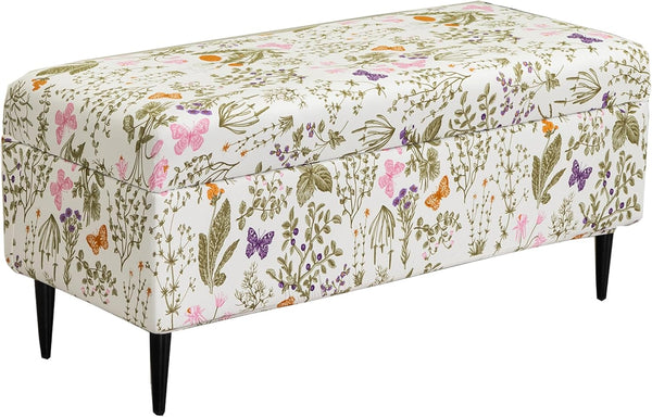 CRFATOP Printed Rectangle Ottoman Stool Cover Stretch Folding Storage Footstool Bench Slipcovers
