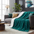 DaDa Bedding Lavish Emerald Teal Green Faux Fur Fuzzy Throw Blanket -