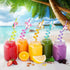 24 Reusable Unicorn Drinking Plastic Straws + 6 Temporary Tattoos for Girls, Birthday Party Supplies
