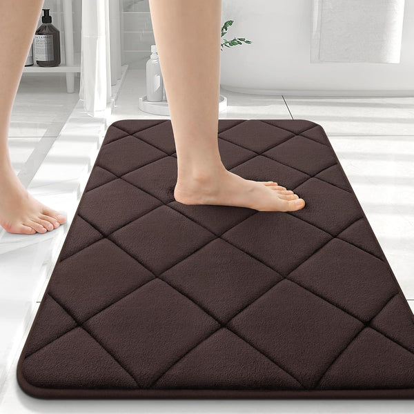 OLANLY Memory Foam Bath Mat 36x24, Ultra Soft Absorbent Bathroom Rug, Machine Washable for Floor