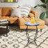 14 MUMTOP Side Patio Tables-Mosaic Outdoor Side Table - Flower Glass Accent Round EndTable, Plant Stand Indoor Small