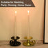PATIKIL Set of 2 Retro Iron Taper Candle Holders, Gold Simple Candlestick Stand for Halloween & Wedding Decor