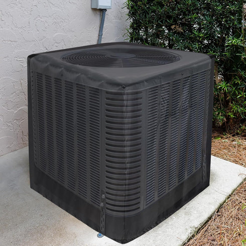 uxcell Air Conditioner Cover, 26"x26"x32" Outdoor Unit Square Vertical Protective Cover (Black)