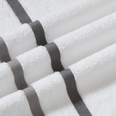 8 Set 8 Comfort Spaces Cotton Piece Bath Towel Striped Ultra Soft Hotel Quality Quick Dry Absorbent Bathroom Shower