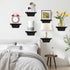 Room,Bedroom,Kitchen,Office,Pine,8x6 Inch,2 Pack(Black) PHOENANCEE Small Floating Shelves,Speaker Shelf,Trapezoid Wall