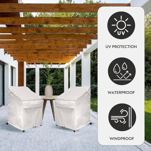 24D 24W 36H 800D 24x24x36 armless 24 24 36 inches x x UV-proof Waterproof Furniture Patio Cover white cream breathable