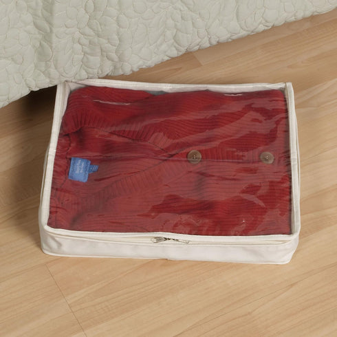 Household Essentials Sweater Storage Bag, Natural Canvas, Set of 2