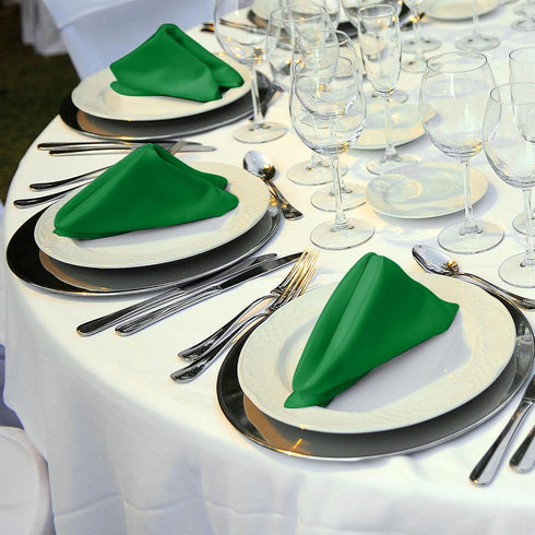 ANECO 12 Pieces Satin Napkins, Soft Square Dinner Napkins 17 x 17 Inches for Weddings, Parties, Decorations (Forest