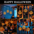 Lights,3 Pack 48LED Halloween Window Pumpkin String Light with Battery Operated,Timer Memory Hanging Orange Halloween