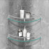 2 PackSliver Glass Corner Shelves Tempered Bathroom Eestantes para Baos with Rail Wall Mounted Drill Hole for Corner