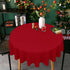 sancua Round Tablecloth, 60 Inch Water Resistant Washable Polyester Table Cloth for Dining Tables (Christmas Red)