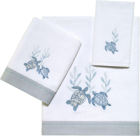 Avanti Linens Fingertip Towel, Soft & Absorbent Cotton Towel (Caicos Collection), Optic White, 18.00" x 11.00"