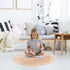 uxcell Faux Fur Round Rug, Fluffy Area Mat, 3 x 3 Feet Khaki, Fluff Rugs for Bedroom Floor Sofa Living Room