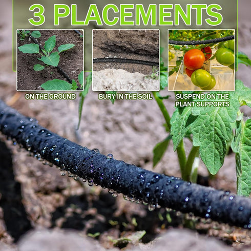Innconee 1/4 Inch Set (200 Soaker Hose Irrigation Hose Drip Hose for Garden Heavy Duty Drip Irrigation Tubing with Hose