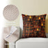 18x18 Inch Set (Pack 2) Linen Throw Pillow Covers of - Retro Bookshelf, Vintage Grand Library Premium Couch Cushion