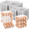 Lixavaer 100 Pack Clear Plastic Egg Cartons, Reusable Stackable Egg Containers for Farm,