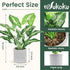 16" Small Fake Plants - Artificial Tropical Faux Plants for Indoor Desk Decor, Sage Green