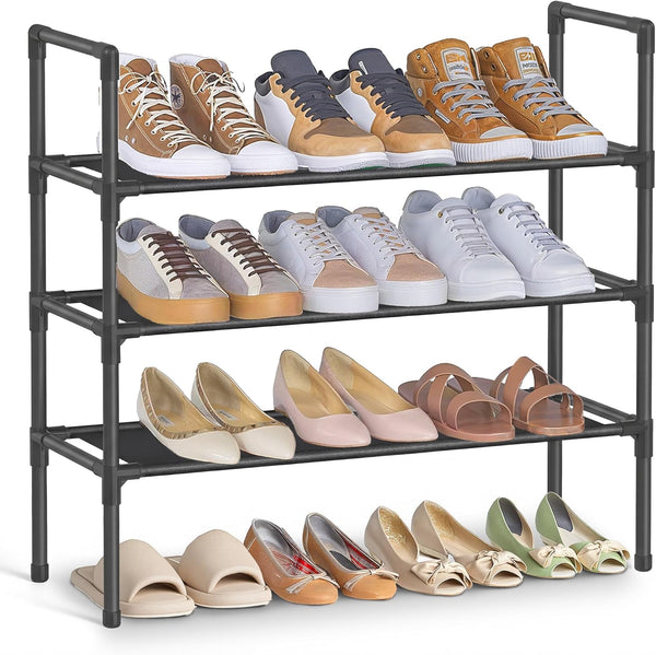 SONGMICS 3-Tier Shoe Rack, Shoe Storage for Hallway Closet, Slim and Space-Saving,