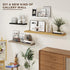 Dreamland 16 Inch White,6.7 Inch OfficeSet 2 Long Floating Shelves in Deep Floating Shelf for Wall,Large Display