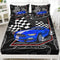 AILONEN Blue Racing Car Fitted Sheet Twin Size, Speed Sports Car Bed