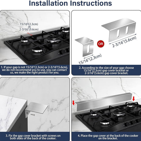 15.7" - 30" Stove Gap Filler, Slide-in Range Rear Filler Kit, Stainless Steel Backsplash for Stove, Range Gap Filler,