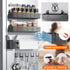 2 Magnetic Spice Rack for Refrigerator Tiers and Paper Towel Holder and Utensil Holder, Magnetic Refrigerator