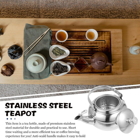 Kichvoe Stainless Steel Teapot, Whistling Tea Kettle for Stovetop Fast Boiling Water with Movable Infuser