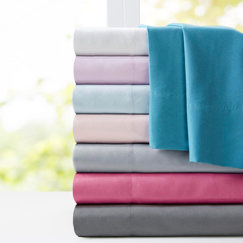 Intelligent Design Microfiber Bed Sheet Set, Wrinkle Resistant, Soft Sheets with 12" Pocket, Queen, Charcoal, 4 Piece