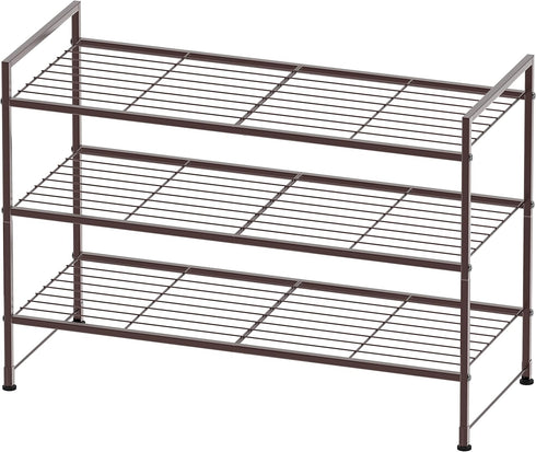 Simple Houseware 3-Tier Stackable Shoes Rack Storage Shelf, Bronze