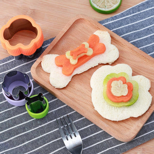 Dog Cookie Cutter Set - Stainless Steel Dog Bone and Paw Print Molds for Homemade Treats, Suitable for Cakes and Cookies