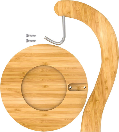 Ruichang Banana Holder Stand, Bamboo Sturdy Hook for Kitchen Countertop, Banana Tree Keeper