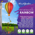 Hot Air Balloon Hanging Garden Spinner, 12", Vibrant Rainbow Design, Weather-Resistant Outdoor Decor