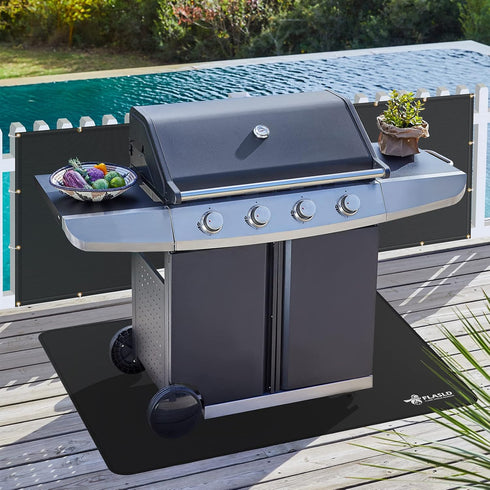 32 60 inches FLASLD Heavy-Duty Outdoor Under Grill BBQ Floor Mat x - Fireproof and Waterproof Protector for Decks