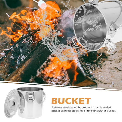Healeved Stainless Steel Bar Bucket - Dog Water Pail, Beverage Tub, Ice Bucket, Kitchen Compost Bin