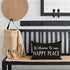 12x20 Inch Decorative Throw Pillow Cover Welcome to Our Happy Place Black White Outdoor Modern Farmhouse Front Porch