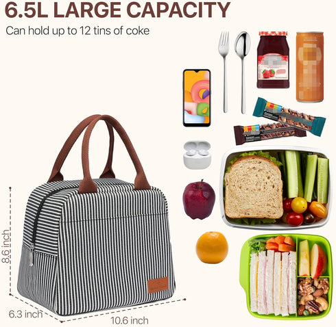 Bagseri Insulated Lunch Bag for Women, Reusable Leakproof Thermal Cooler Sack for Work and Picnic
