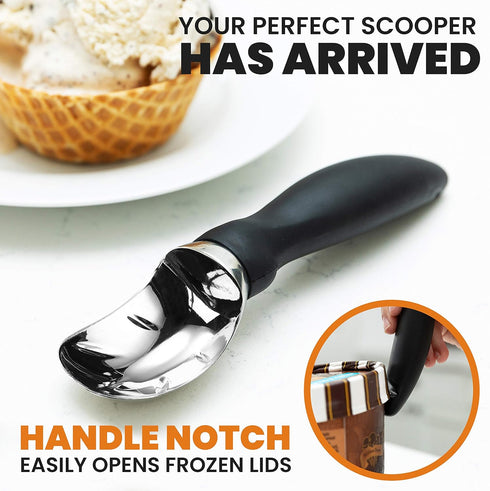 Frozen Spring Chef Heavy Duty Ice Cream Scoop with Comfortable Handle - Professional Ice Cream Scooper for Gelato