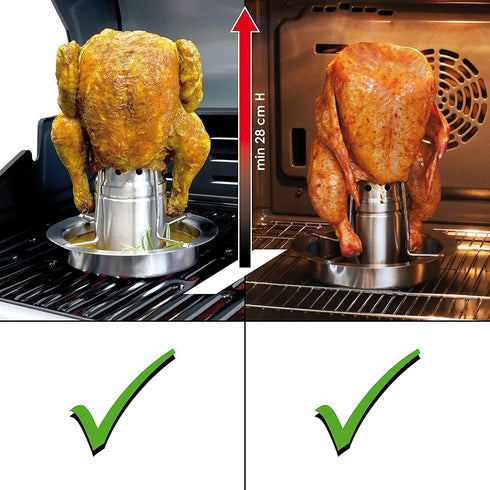 AMOZO 304 Container.2 Pack Beer Can Chicken Holder for Grill and Smoker - Premium Grade Stainless Steel Chicken Holder