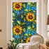 Sunflower Stained Glass Window Film, Non Adhesive Privacy Film for Bathroom Shower Door, Heat Anti UV, 17.7"x39.5"