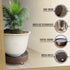 12" inch 360 Plant Caddy with Wheels Indoor Bamboo Rolling Plant Stand with Absorbent Stone, No Water Stains, Wheels