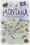 Fish Kiss 16"x24" Montana Map Dish Towel is of 100% Microfiber Waffle