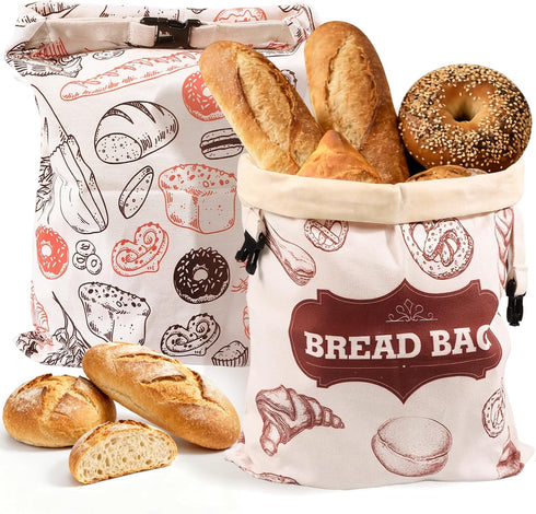 Beeswax Bread BagsExtra Large 2 Pack- 17"13" Reusable Sourdough Bread Bags for