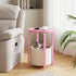 TB01BP093 TUTOTAK Small Side Table, Oval End Table, Night Stand, Bedside Table, Sofa Table with Storage Basket, Living