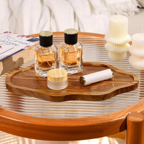 Small Decorative Tray Wood Decorative Serving Tray for Candles Perfume, Cloud Wooden Jewelry Tray Trinket Dish, Wooden