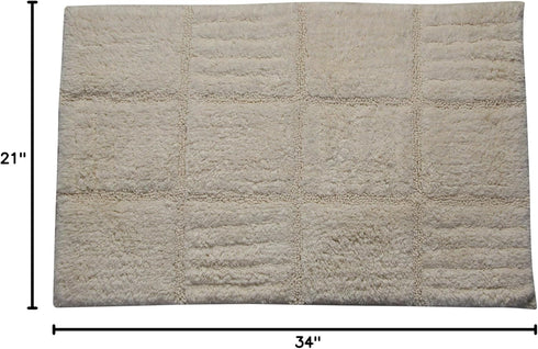 Castle Hill Chakkar Board Spray Latex Back Bath Rug, 21 by 34-Inch, Ivory