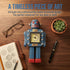 Robot Automatons Vintage Clock Bot Craft Cartoon Droid Model for Desktop Home Bedroom Office Robot Collection Boys Man