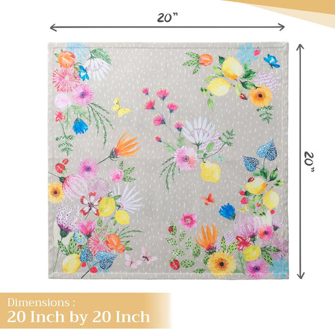 Maison d' Hermine Cloth Napkins Set of 4, 100% Cotton, Reusable Square Napkins for Dinner, Party, Wedding (Jardin D'Ete
