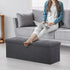 43 Inches 15" 43" 15" LEMY Folding Ottoman Storage Bench, Foot Rest Stool with Wooden Divider&Large Storage Space